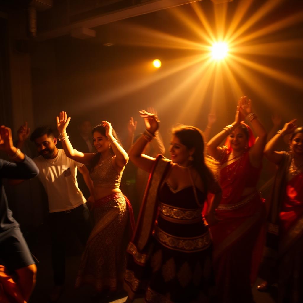 Bhangra dancers celebrating at a Punjabi event
