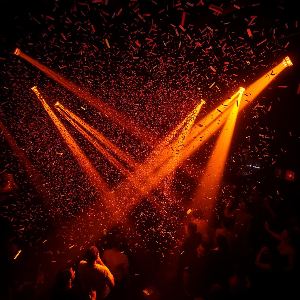 Confetti drop over a packed dance floor